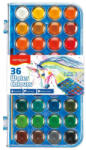 Keyroad Vízfesték készlet, 36 db-os, 23 mm festékgombokkal, ecsettel, Keyroad