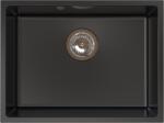 FERRO Chiuveta granit montaj sub blat, o cuva, 40 54 cm FERRO STAMPO Negru Mat, adancime cuva 205 mm Chiuveta