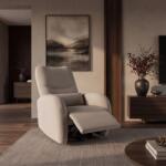 IV Interior Concept Fotoliu cinema PRIORITY greige, pivotant, functia electrica relax, port USB (A-48684 VC)