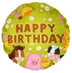 Balloons4party Balon folie rotund Happy Birthday ferma 45 cm - articole-petreceri - 14,99 RON