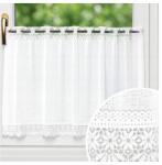 Kortina Irigy Hónaljmirigy Függöny 150x70 Vitrázs Függönyök Jacquard Fehér Kész (150)