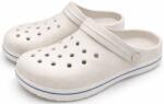 4wrk Slapi, Saboti perforati unisex EVA PVC, albi cu dunga albastra (IBIS ALB 44) - ingcomag
