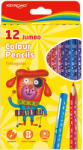 Vlnka Creioane colorate triunghiulare jumbo KEYROAD, 12 buc Carte de colorat