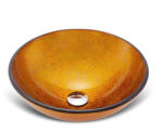 Sanotechnik Üvegmosdó, síklapos, kerek, arany (S240G) - sanotechnikwebshop