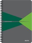 Leitz Caiet cu spira A5 Leitz Office, carton laminat FSC, 90f, dictando, verde (SL445955)
