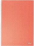 Esselte Caiet de birou Esselte Colour'Breeze, carton, reciclabil, certificare FSC, A4, 80 coli, cu spira, dictando, corai (SL628483) - forit