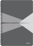 Leitz Caiet cu spira A4 Leitz Office, carton laminat FSC, 90f, matematica, gri (SL464785)