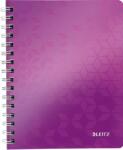 Leitz Caiet de birou Leitz WOW, PP, A5, cu spira, matematica, mov metalizat (SL020806) - forit