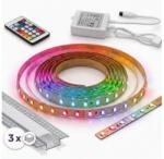 SmartLED SET 1x bandă LED digitală RGBW, 9, 6 W/230 V, 3 m + 3x profil încastrat de 1 m + telecomandă (SD0106E)