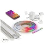 SmartLED Set 1x bandă LED RGBW (alb și color) 20W/230V, 2 m + 2x profil încastrat 1 m (SD0106F)