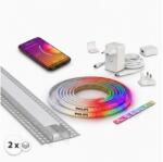 SmartLED SET 1x bandă LED RGBW WHITE AND COLOR LED/20W/230V 2 m + 2x profil încastrat 1 m (SD0107F)