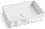 Fluminia Lavoar pe blat Fluminia, Ares R, exterior riflat, 50 x 34 cm, alb (1599)