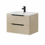 Fluminia Mobilier pentru lavoar pe blat Fluminia, Malta, finisaj rugos, 80 cm, almond (MALTA82-IA-L)