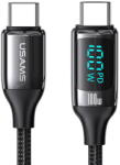 USAMS Cablu de Date Type-C la Type-C 100W, Digital Display, Fast Charge, 1.2m - USAMS U78 (US-SJ546) - Black (KF236922) - vexio