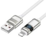 hoco. U137 Line töltő adatkábel kijelzővel iPhone USB-A - Lightning fehér 1, 2m (HOCO_HC636414) (HOCO_HC636414)