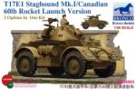 Bronco Models Model asamblabil Bronco Models Militar: Automobile - Vehicul blindat T17E1 Staghound Mk. I / versiunea canadiană cu lansator de rachete de 60 lb (ZB48003)