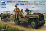 Bronco Models Model asamblabil Bronco Models Militar: Automobile - Jeep britanic multifuncțional (2 bucăți în set) cu echipaj (5 figurine) (CB35218)