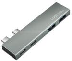 LogiLink USB 3.2 Gen2x2 hub, 4 portos, PD, MacBookhoz és iPadhez, ezüst (LOGILINK_UA0399) (LOGILINK_UA0399)