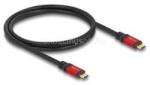 Delock USB 5 Gbps kábel USB Type-C apa - apa PD 3.0 100 W E-Marker 1 m piros fém (DL80090) (DL80090)