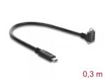 Delock Cablu micro USB-B 3.0 cu suruburi la USB type C unghi/drept 0.3m Negru, Delock 80660 (80660)