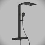 GROHE Sistem de dus, cu baterie termostat, aparent, 400 mm, 3 functii, negru mat (Phantom Black), Grohe SPA Rainshower Aqua Pure 100961KF00 100961KF00 (100961KF00)