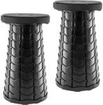 HomeLife Scaun telescopic pliabil - negru SMARTY 2buc