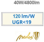 NEDES LED panel (1200 x 300 mm) 40W - természetes fehér, 120 lm/W, backlite panel, UGR (PL7224U)