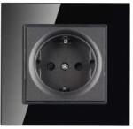 V-TAC Priza Simpla 16a Cu Rama Din Sticla , Negru (sku-8399) - global-electronic