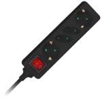 V-TAC Prelungitor 4 Cai Cu Intrerupator 1.5m( 3g1.5mm2) Negru (sku-8771)