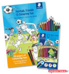 STAEDTLER Színes ceruza készlet, hatszögletű, színezőfüzettel, STAEDTLER "Noris® Colour 185", 12 szín (TS185SET10) - nyomtassotthon