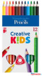 ICO Színes ceruza készlet, háromszögletű, vastag, ICO "Creative kids", 12 különböző szín (COR_TICCKV12)