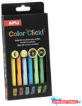 APLI Zseléstoll, akril tintával, 0, 7 mm, nyomógombos, APLI "Color Click", őszi színek, 6 különböző szín (COR_LCA20644)