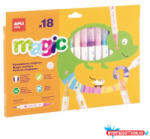 APLI Filctoll készlet, kétvégű, kimosható, APLI Kids "Magic", 18 különböző szín (COR_LCA20625)