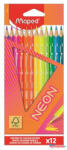 Maped Színes ceruza készlet, háromszögletű, MAPED "Neon", 12 különböző szín (COR_IMA831802)