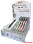 Zebra Golyóstoll display, 0, 24 mm, teleszkópos, ZEBRA "SL-F1 B", kék, pasztell színek (TZ94202) - nyomtassotthon