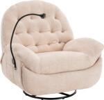 TEMPO KONDELA Scaun pivotant de lux, cu balansare, bej, DELMOR NEW