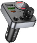 hoco. E86 Bluetooth FM Transmitter autós töltő 2x USB / USB-C QC PD 48W, fekete