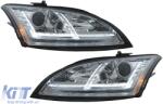 KITT Lightning LED DRL Xenon fényszórók Audi TT 8J (2006-2010) dinamikus szekvenciális irányjelzővel króm (HLAUTT8JLDC)