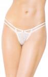 SoftLine Tanga 2450 Csíkos Cirkónia Kivágás Díszítés A Popsin Fehér M/L (4902378721456)