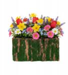 Trend-Deco Fából készült moha fedél erkélyláda virág fűszernövények kéreg 22x22cm (TRE25ND0459 GR)