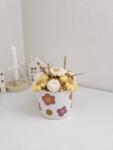 Atelierul cu Lumanari Buchet cu 7 lumânări de toamnă din ceară in vas de ceramică - Colecția Back to School