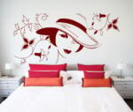 4 Decor Sticker Doamna cu Palarie - beestick-deco - 161,00 RON