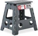 Relaxdays Scaun pliabil Relaxdays, hoker de camping, 150 kg, plastic, gri (45759215)