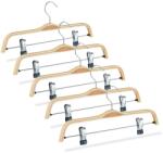 Relaxdays Umerase din lemn Relaxdays, set 5 bucati, clipsuri ajustabile, 360 rotire, 37cm, natural (57342768)
