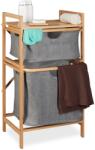 Relaxdays Cos de rufe Relaxdays cu 2 compartimente, din bambus, naturalgri (78338989)