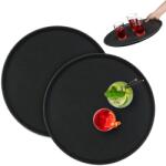 Relaxdays Tableta de Servire Relaxdays 2er Set, Runda 45 cm, Antiderapanta, Neagra (12170301) Tava