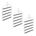 Relaxdays Umeras pentru pantaloni Relaxdays, set 3 bucati, metal, 44, 5x37 cm, argintiunegru (36716477)