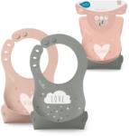 Nuvita Set 2 Baveti Silikon Nuvita 4370 - RosaVerde, Rollabile, Usor de Curatat (8624704) Bavata