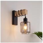 Brilagi - Aplica de perete WOOD GLASS 1xE27/60W/230V pin/negru/bej fumuriu (BG6147)
