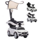AIYAPLAY Mașinuță de Împins pentru Copii 3 în 1 cu Licență Mercedes-Benz, Mâner, Copertină, Claxon, Muzică, Alb | Aosom Romania (370-508V00WT)